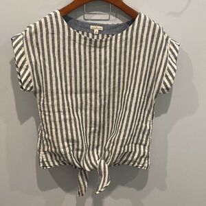 L.L. Bean Blue and White Striped Women's Top